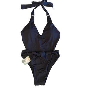 NWT Envya Swimwear One Peace Black Swimsuit Size Large